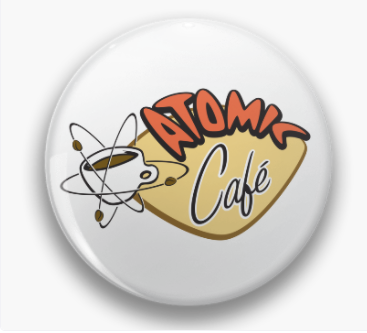 1" Atomic Cafe Logo Button (Pin)