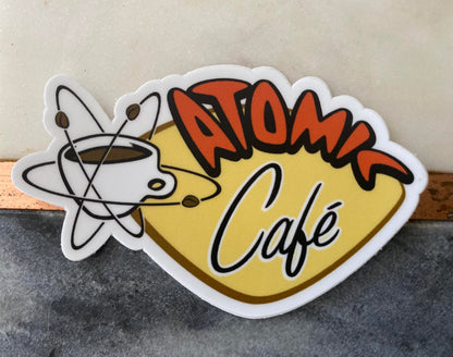 1.5" x 3" Atomic Cafe Logo Sticker