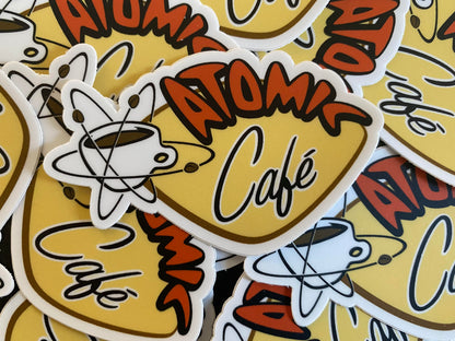 1.5" x 3" Atomic Cafe Logo Sticker